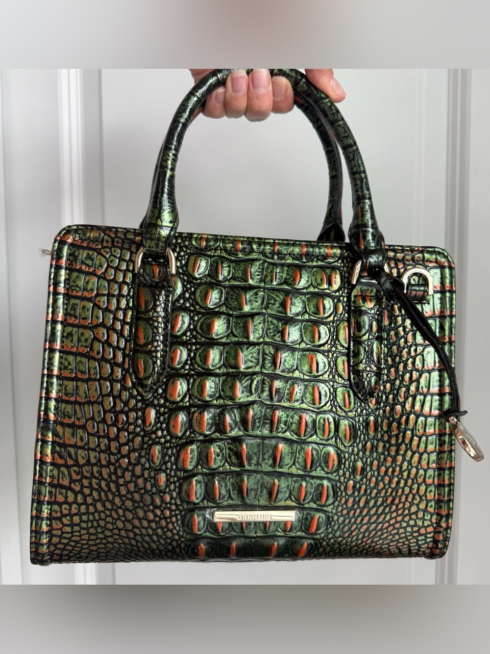 Brahmin Cami Satchel Samba Green Melbourne Leather - Picture 9 of 9